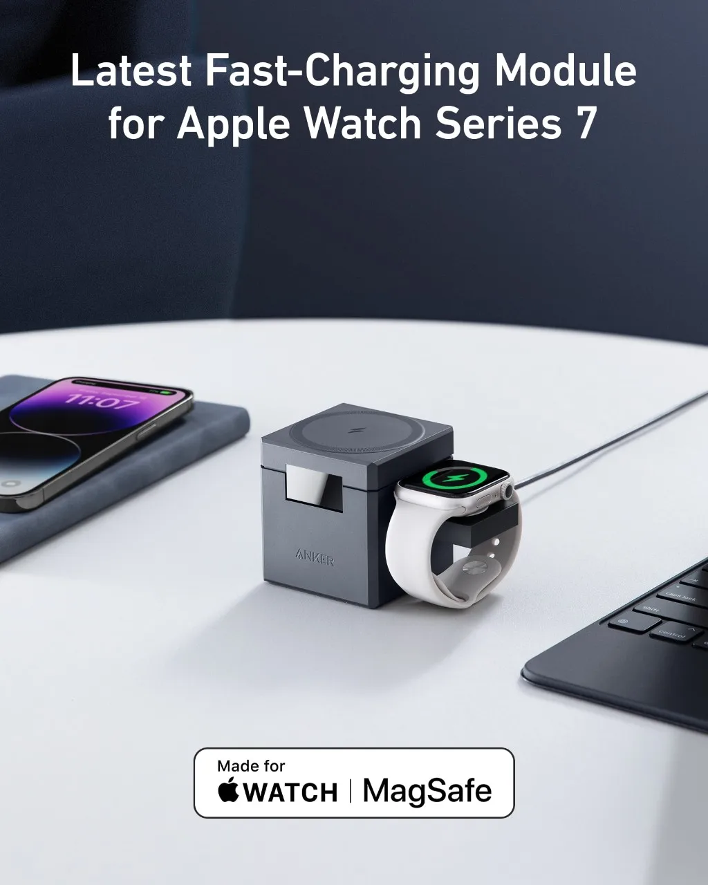 セット売り　アップル　AirPods3　Ankerワイヤレス充電器シリコンケース AVA-AP3SCCR AirPods 第3世代 ケース シリコン カラビナ付 ワイヤレス