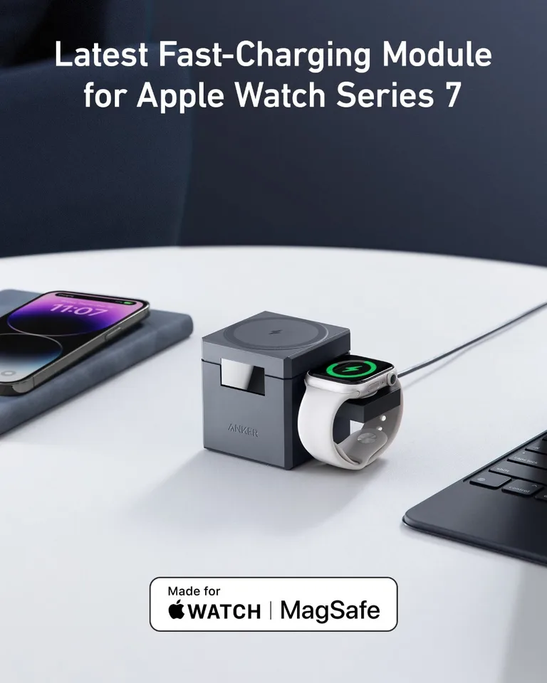Anker 3-in-1 MagSafe Charger Stand Cube with MagSafe15W Max Fast