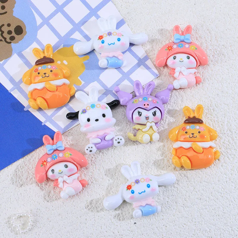 

10Pcs Pochacco Resin Cartoon Anime Cinnamoroll Kuromi Hairpins Decor Hellokittys Cute Charm Phone Case Accessories DIY Toys Gift