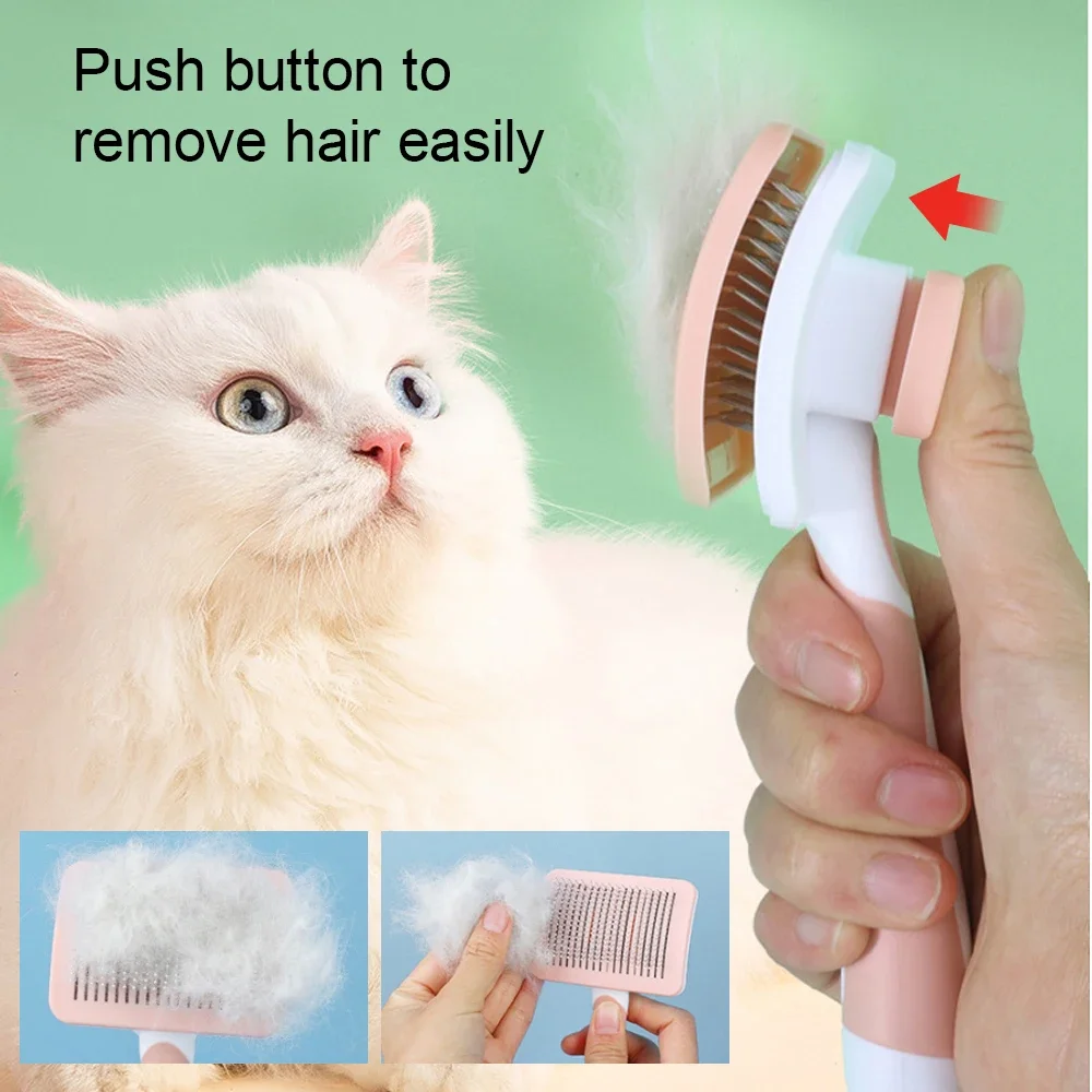 Pet Hair Shedding Comb Dog Cat Brush Grooming Long Hair Indoor Cats Brush Hair Remover Cleaning Beauty Slicker Pet Supplies