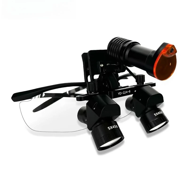 High Quality Dental Loupes Head-mounted 4X-6X Magnifying Glass Corner 45 Degree Oral Headlight Dentist  Surgery Medical