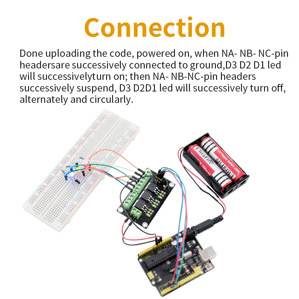 Módulo IRF540NS do interruptor do KEYESTUDIO-MOS para Arduino, corrente alta de 3 canais, aplicada para conduzir o servo