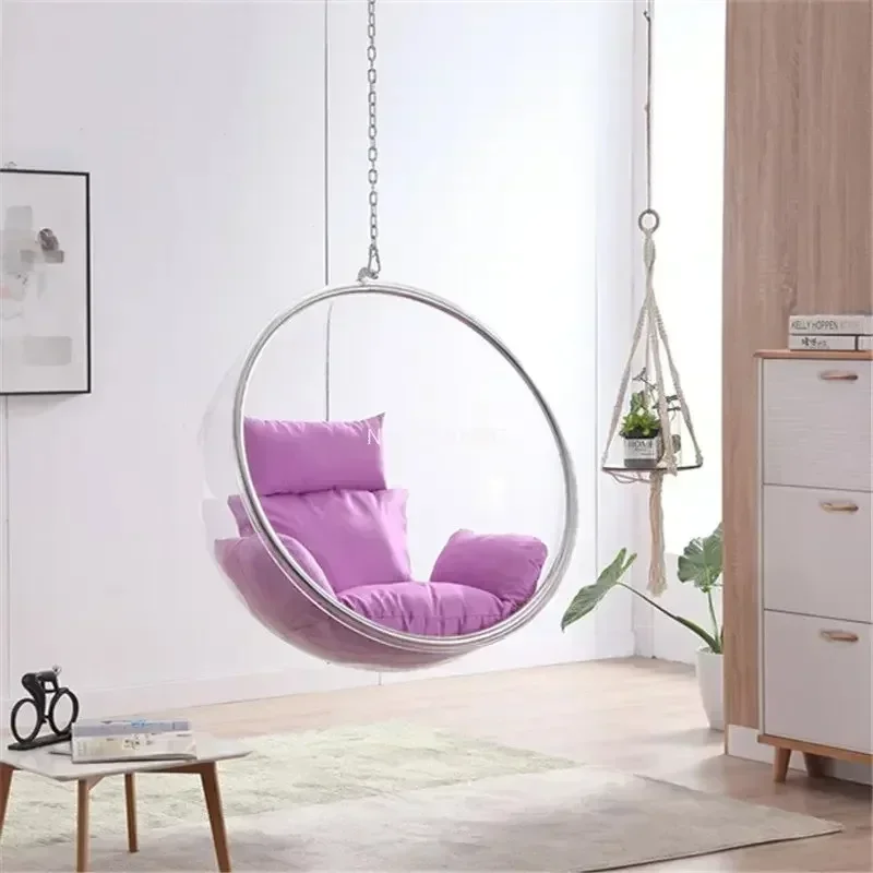 Internet Celebrity Transparent Acrylic Hemispherical Hanging Chair Basket Swing Ball Space Chair Outdoor Balcony Furniture