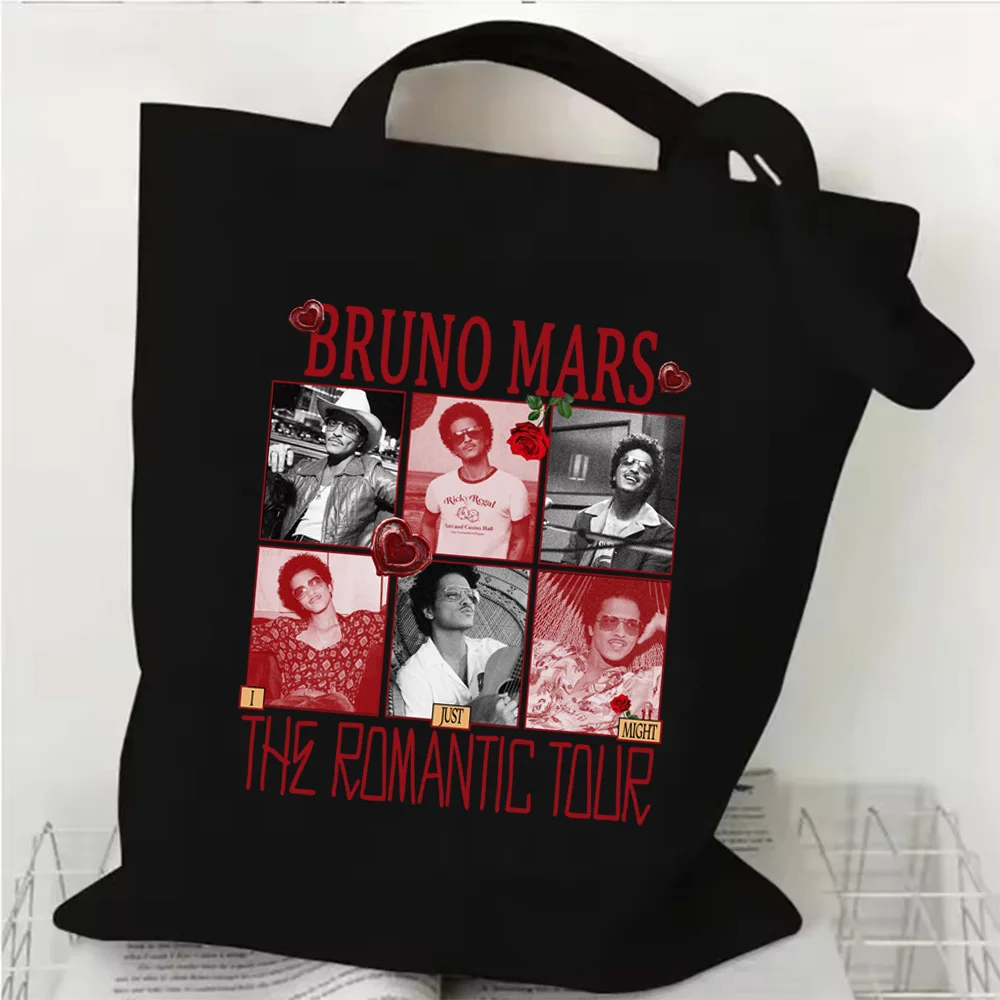 

Сумка-шоппер The Romantic Tour 2026 из холщовой ткани в стиле Y2K с изображением Брюна Марса, подарок для фанатов