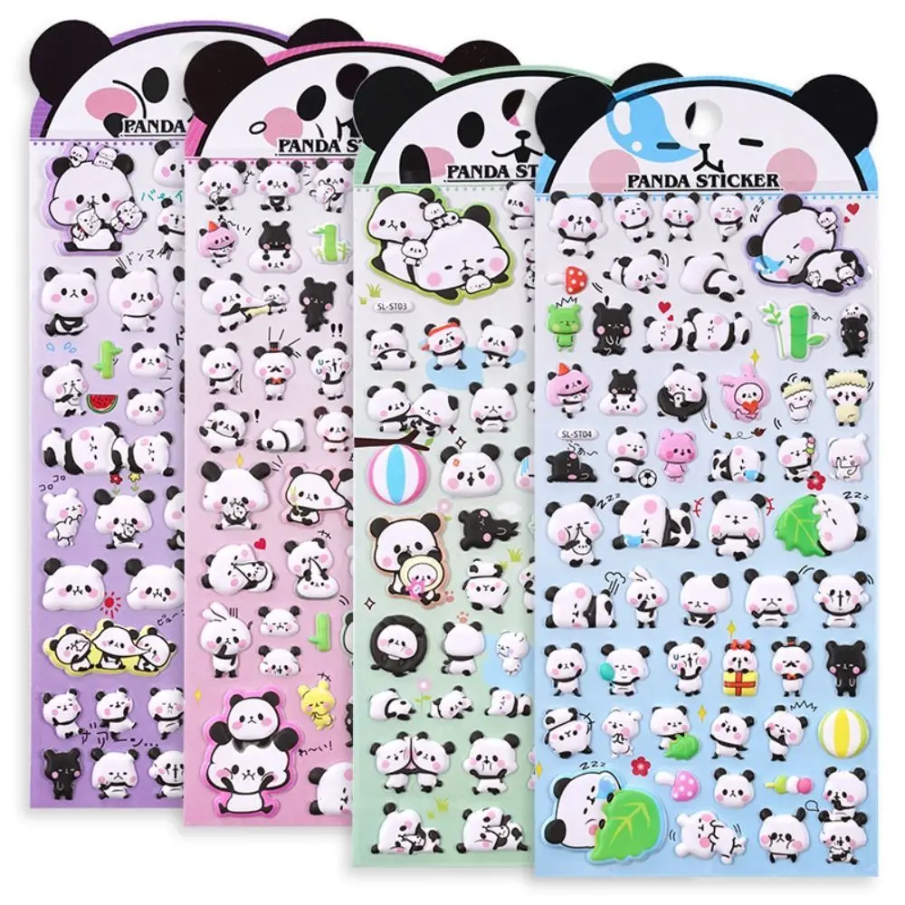 Kawaii 3D Puffy Panda Daily Life Stickers Scrapbooking Diy Journal Stationery Sticker Cute Deco Aesthetic Art Supplies