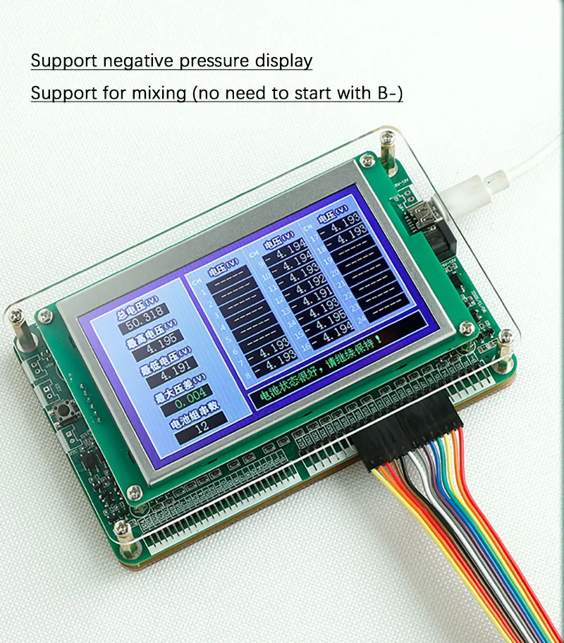 Imagem -03 - Bms Tensão Tester Bateria de Lítio Série de Medição de Célula Única Volt Li-ion Lifepo4 Lto Lcd Screen Display Meter 1s24s