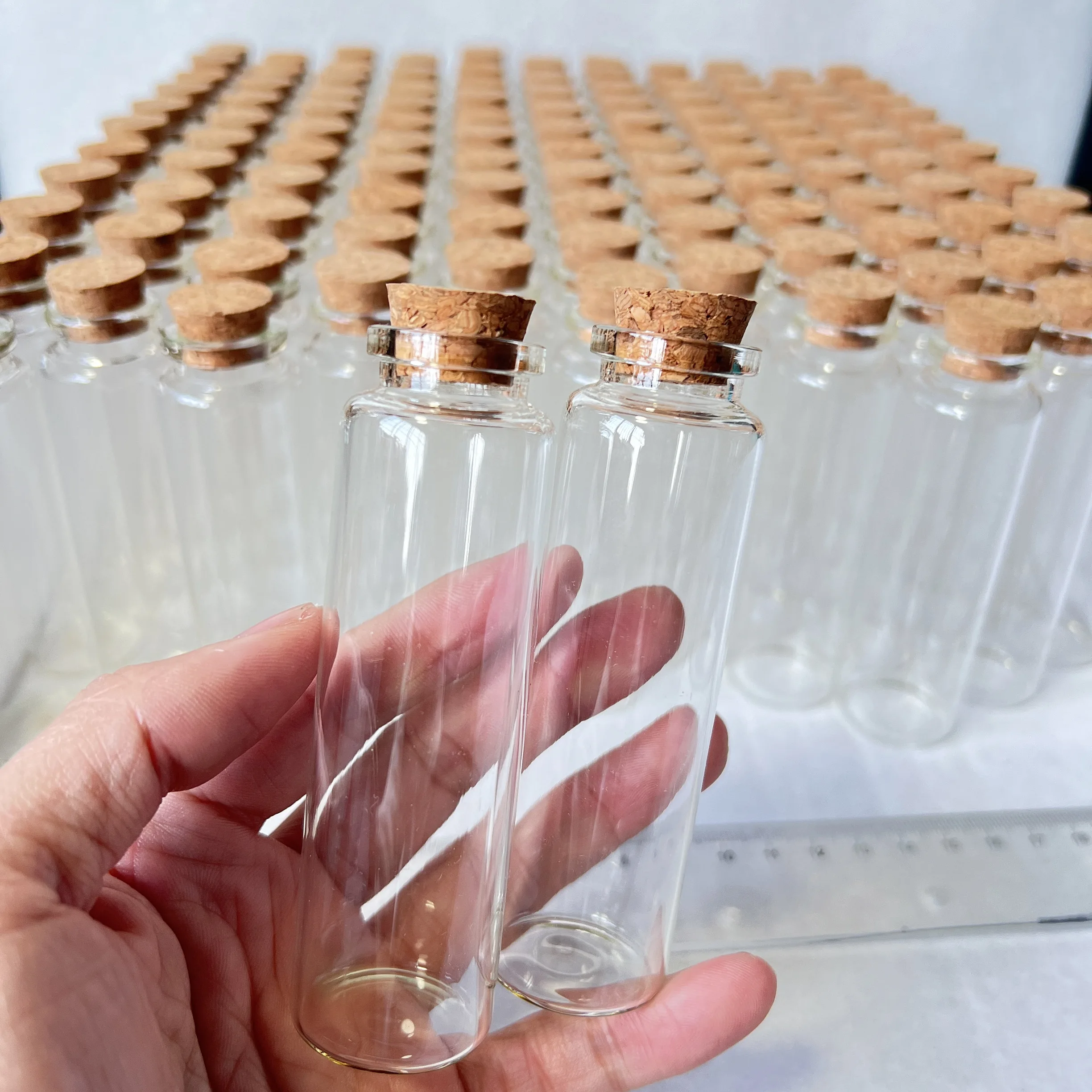 10/21 PCS 50ml Neck Wish Bottles Cork 30x100mm Glass Drift Bottles Message Scrolls Wedding Favors Beach Decor DIY Crafts
