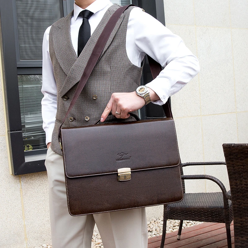 Men's bag High quality latch clamshell briefcase Business Document Information Storage Bags Executive briefcase men's handbag