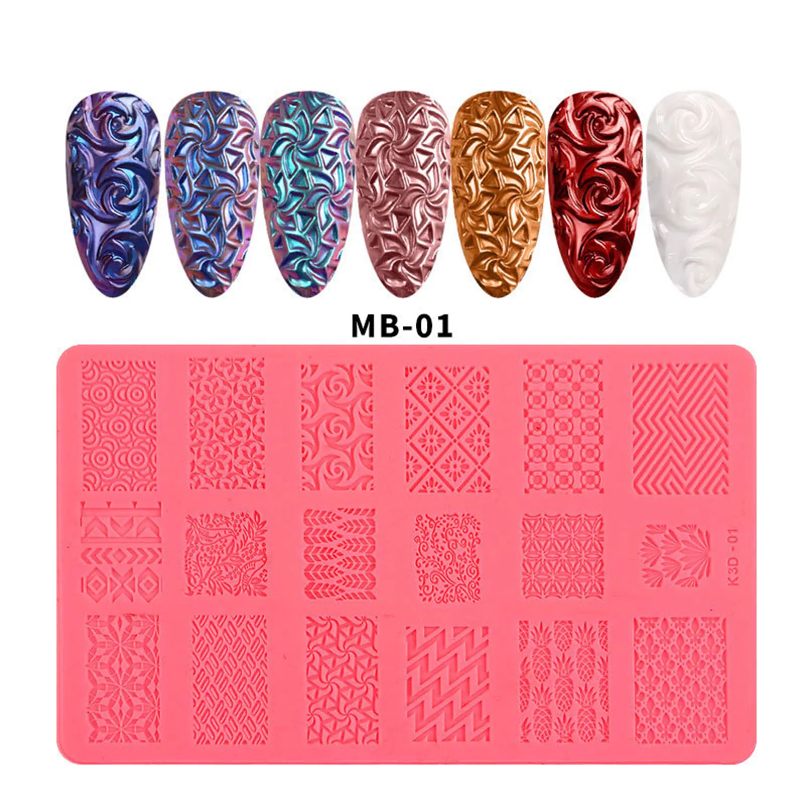 Nail Art Printing modello in Silicone 3D Manicure Relief Soft Mold accessori per la bellezza delle unghie per la pittura delle unghie