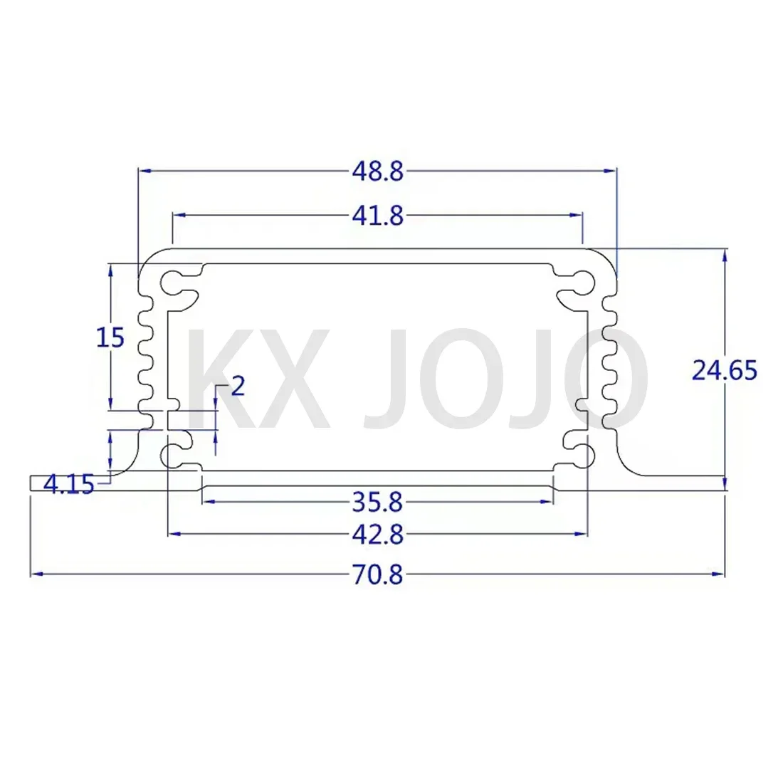 Aluminum Enclosure 49*25*85mm Integrated Box PCB Bending with Ears Instrument Box DIY Electronic Project Case Silver