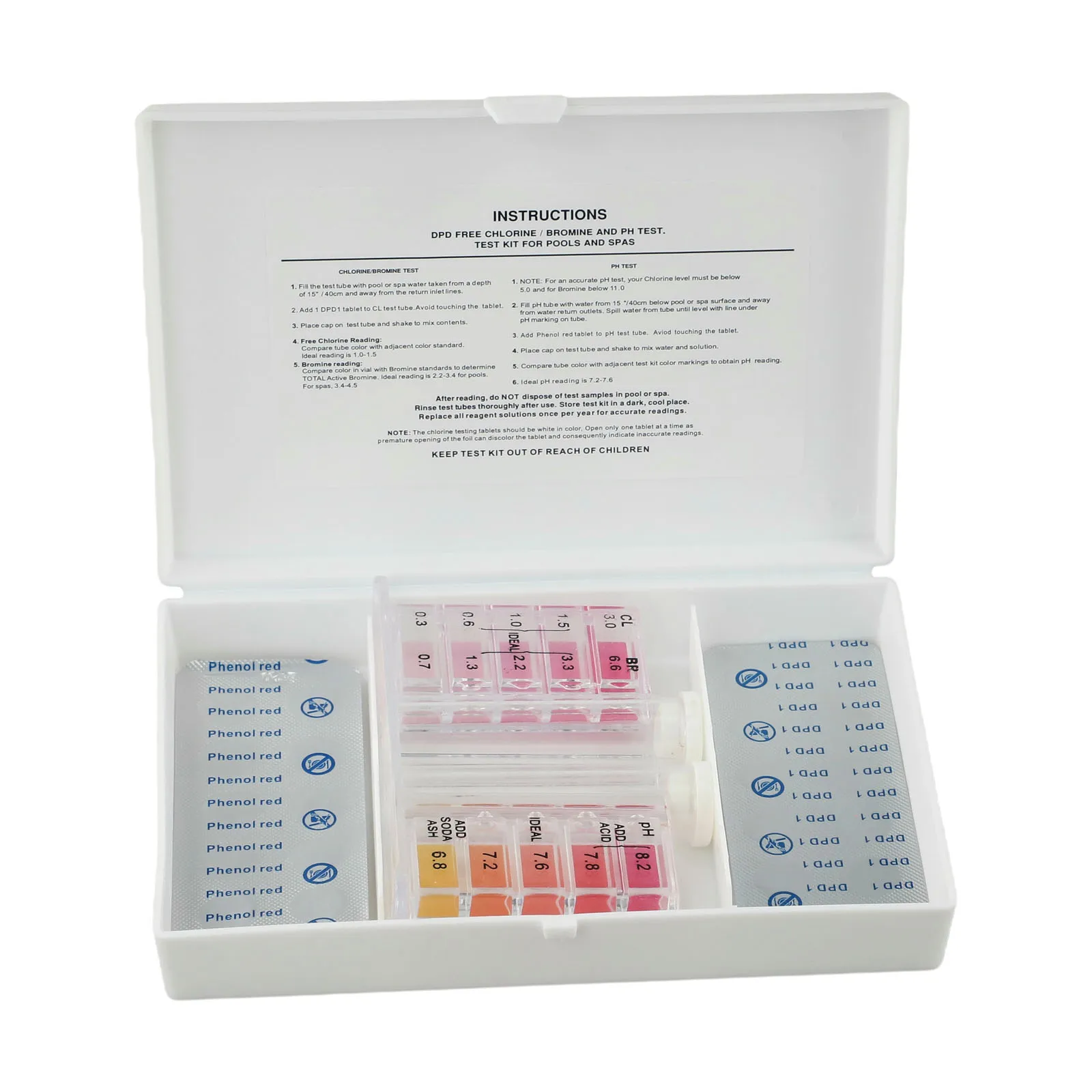 3in1 Pool Water Test Kit PH Testing Water Quality With Box Outdoor Swimming Pool Water Quality Testing Tool Accessories