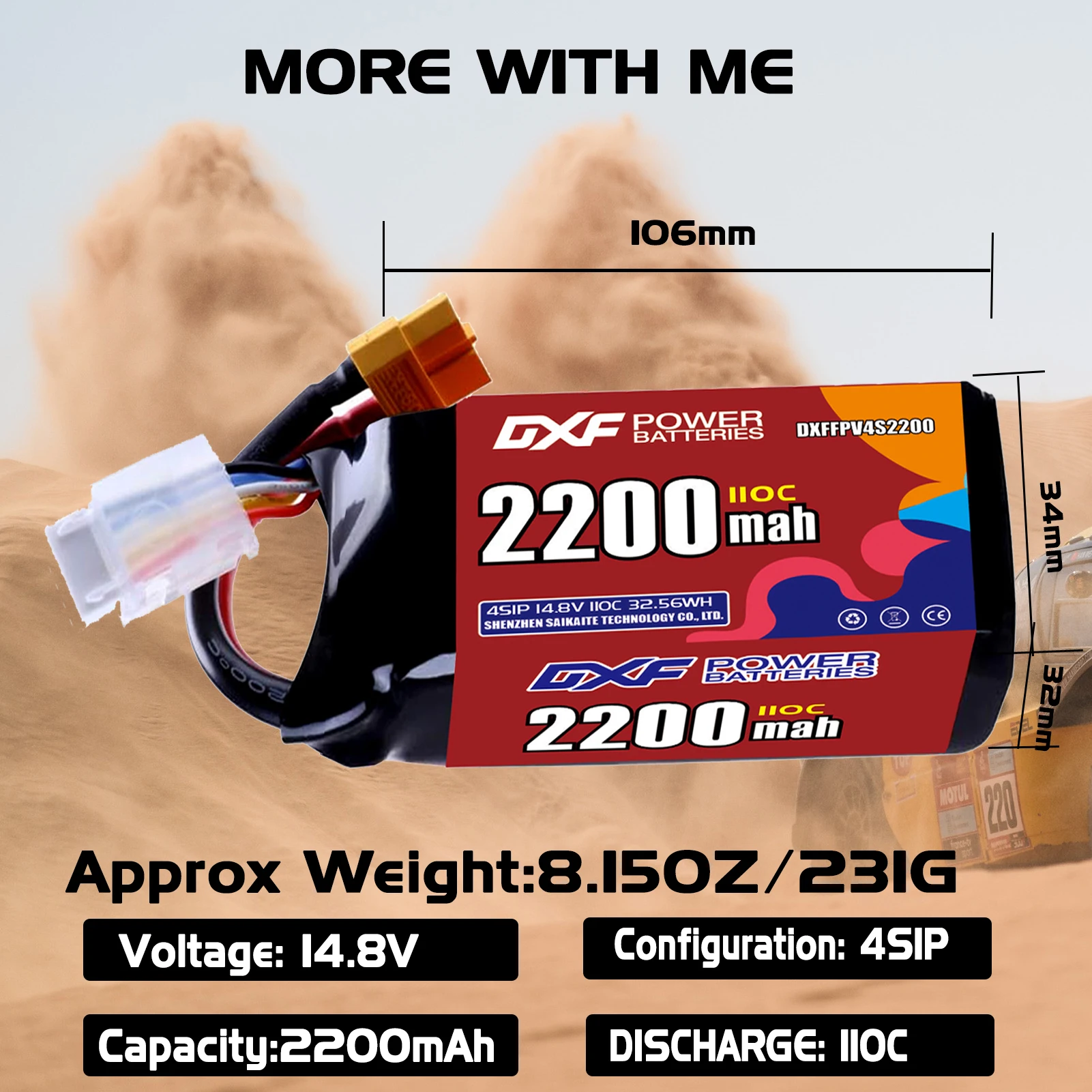 DXF 리포 배터리 2200mAh 110C 22.2V-6S 18.5V-5S 14.8V-4S 11.1V-3S 7.4V-2S XT30 XT60 JST 플러그 FPV 헬리콥터 쿼드콥터 드론용