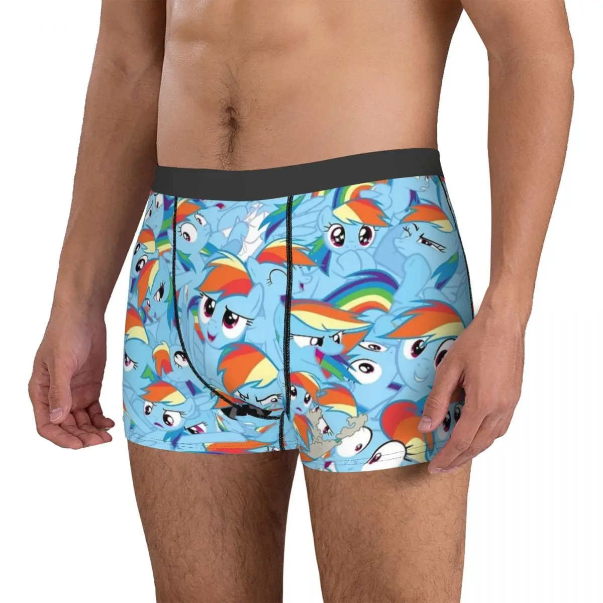 Nowość bokserki Rainbow Dash Mess MLP spodenki majtki figi bielizna męska Cartoon oddychające kalesony dla mężczyzn S-XXL