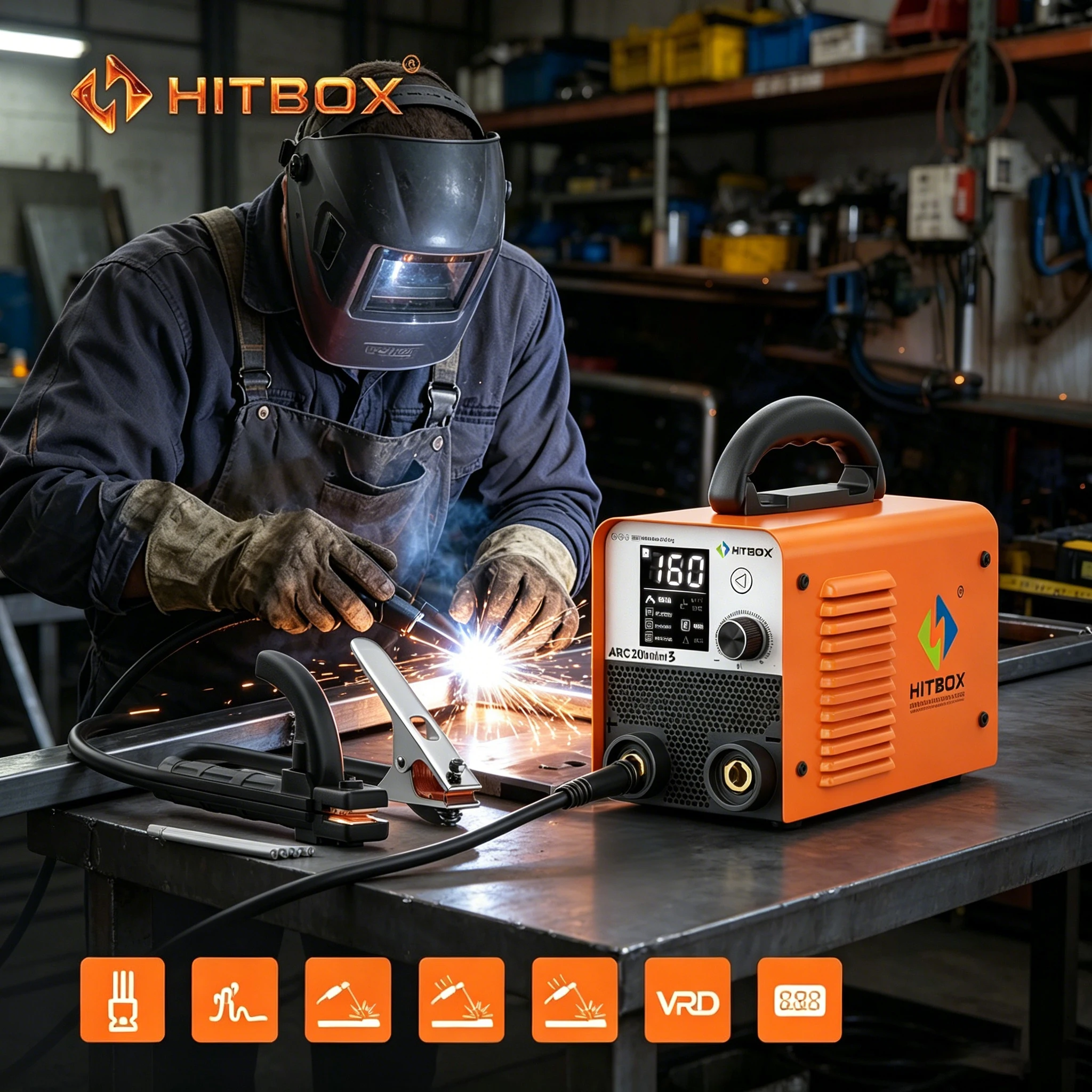 HITBOX ARC200mini3 2 In 1 MMA Stick Lift TIG Mini Welder IGB