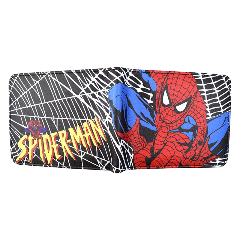 Carteira do super-herói do couro do plutônio, maravilha, homem-aranha, bifold, porta-moedas, presente de aniversário