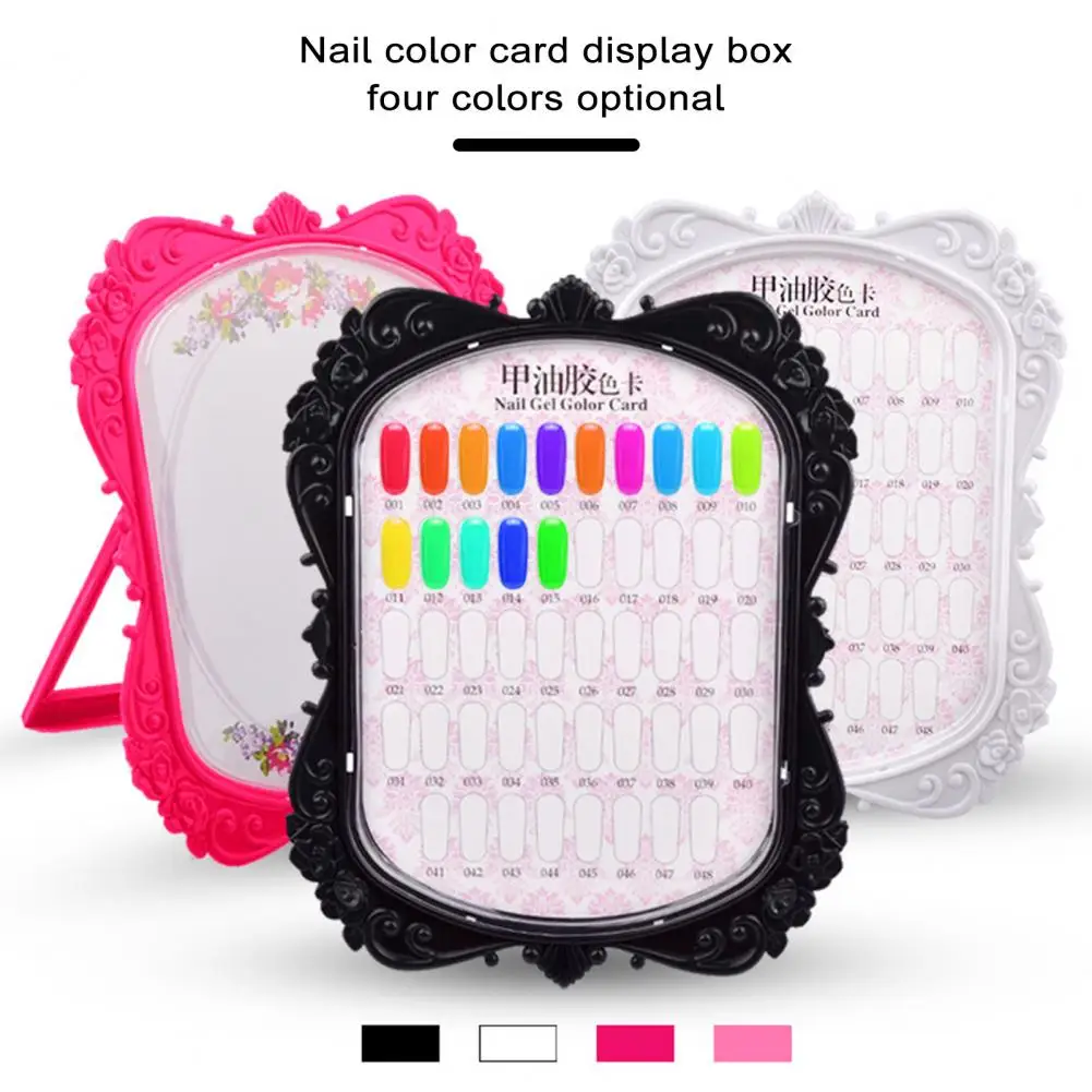 Color Display Chart for Nails Nail Tip Classification Labels Dustproof Nail Art Color Card Display Board Organize for Nail