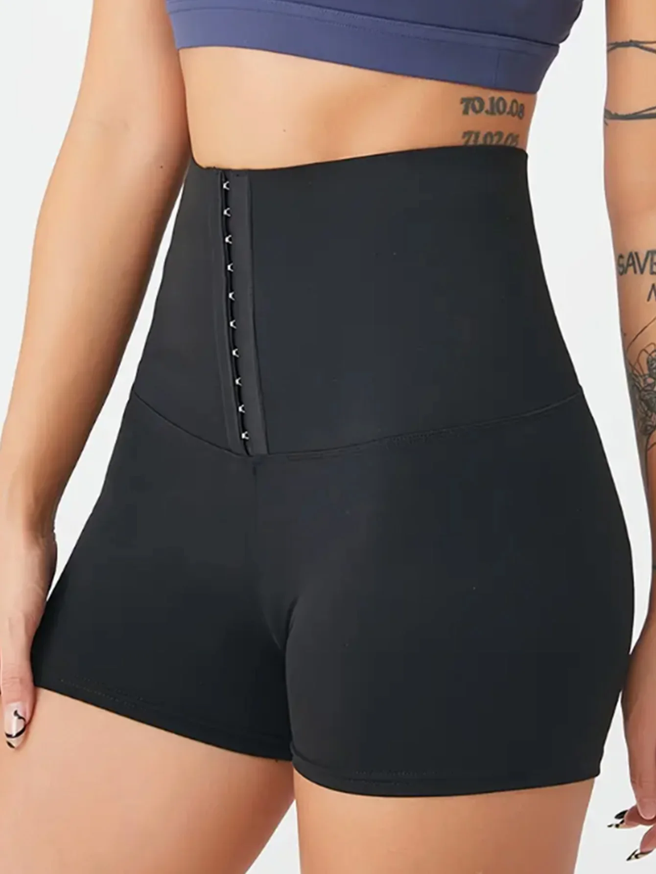 

Женские 3-дюймовые шорты с защелкой на талии и контролем живота, облегающие шорты для пилатеса и йоги