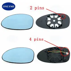 Car Wide Angle Heated 4 Pins / 2 Pins Blue Mirror Glass For Bmw Series 1 , 3  E90 E91 E92 E93 E87 E88 E46 2004 05 06 07 08 09