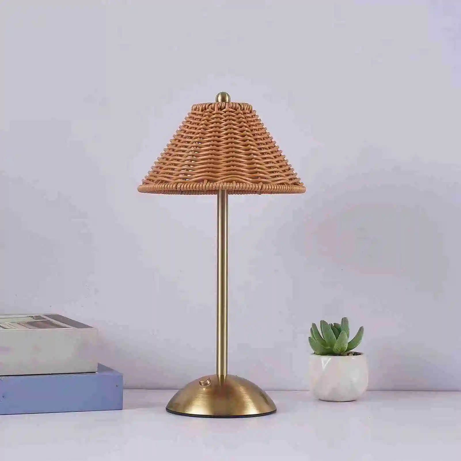 

Светодиодная перезаряжаемая настольная лампа из ротанга, ретро-атмосфера, освещение в стиле Юго-Восточной Азии, домашний декор, гостиная, спальня, настольная лампа