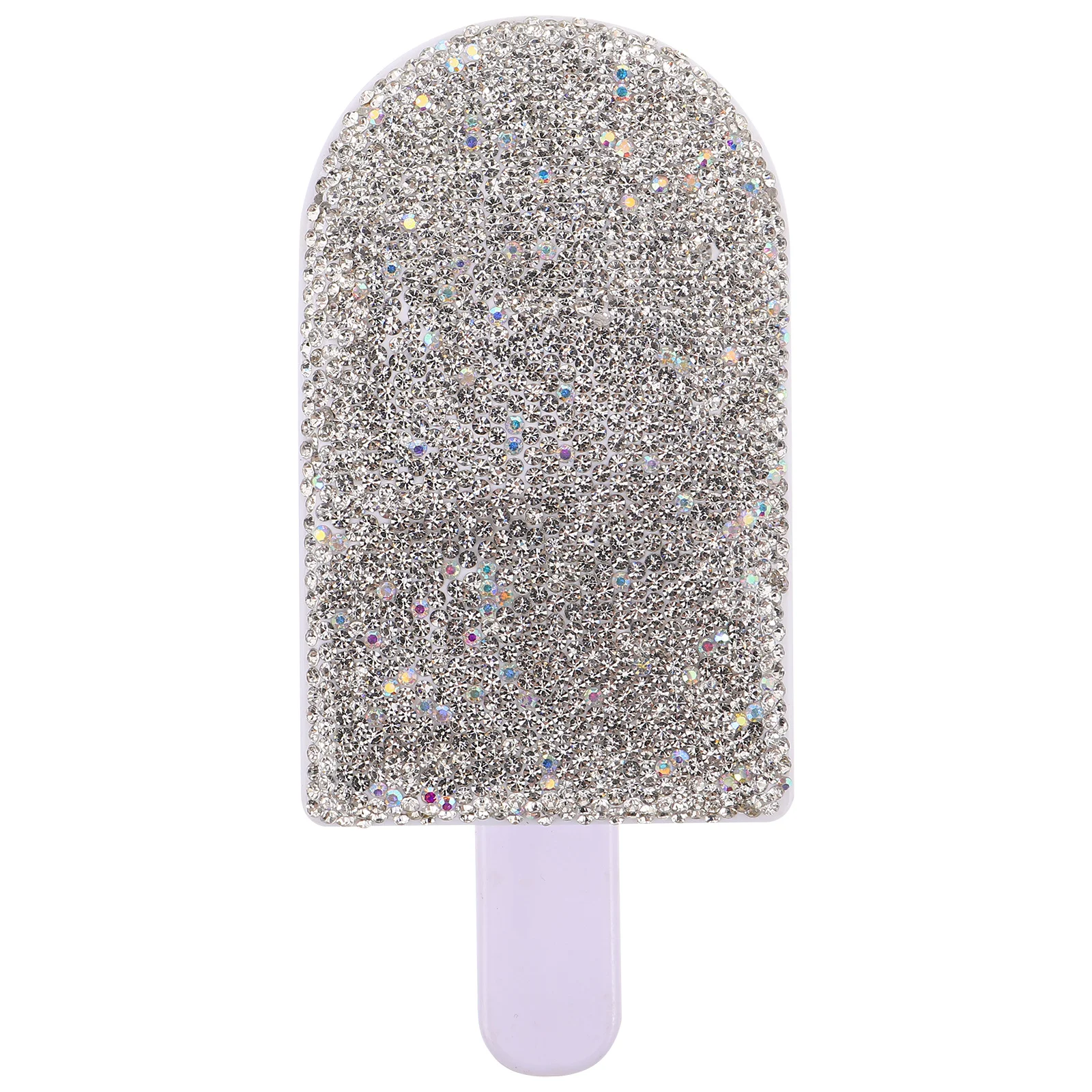 

Rhinestone Folding Pocket Makeup Mirror Ice Shape Compact Portable Handheld Small Travel Makeup Mirror for Purse