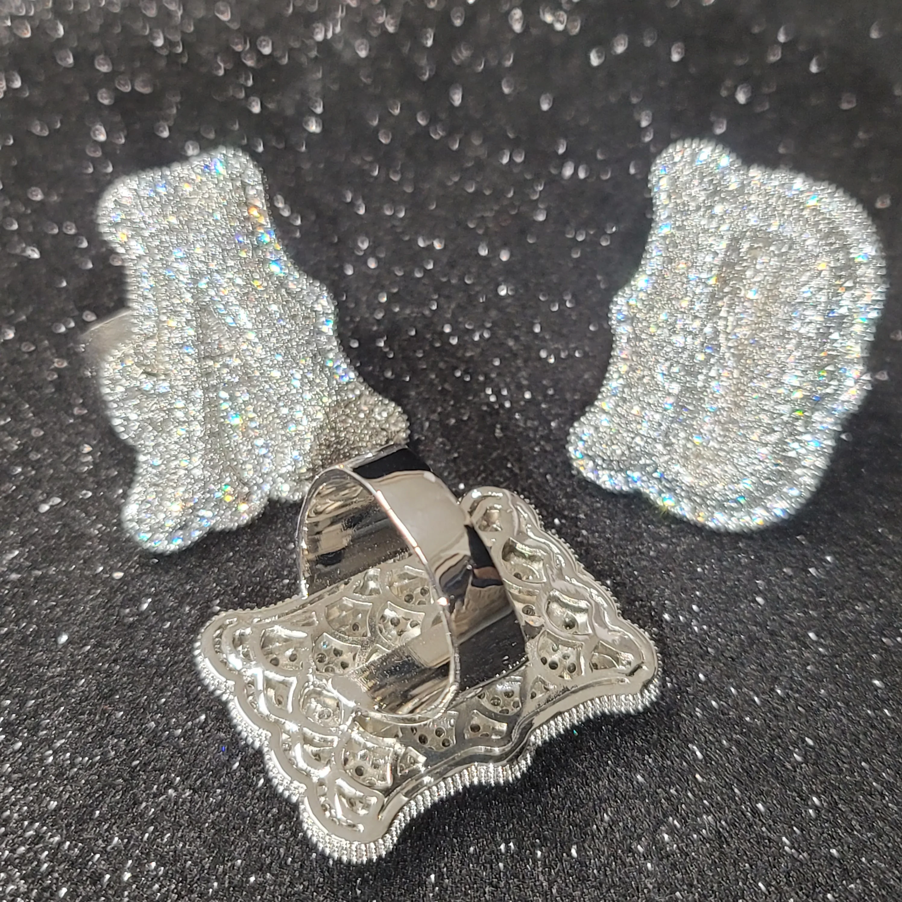 كلمة مخصصة حلقة مفتوحة قابل للتعديل حجم كامل تمهيد الماس خواتم شخصية رسائل مجوهرات هدايا عيد الميلاد عيد ميلاد لها