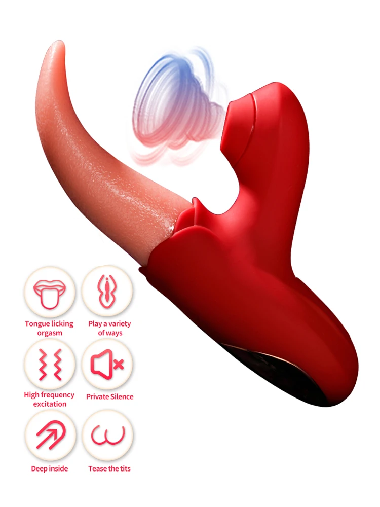 Rose Vibrator For Women Double Stimulation Clitoris Stimulator 10 Modes Tapping Licking Vagina G Spot Masturbator Adult Sex Toys