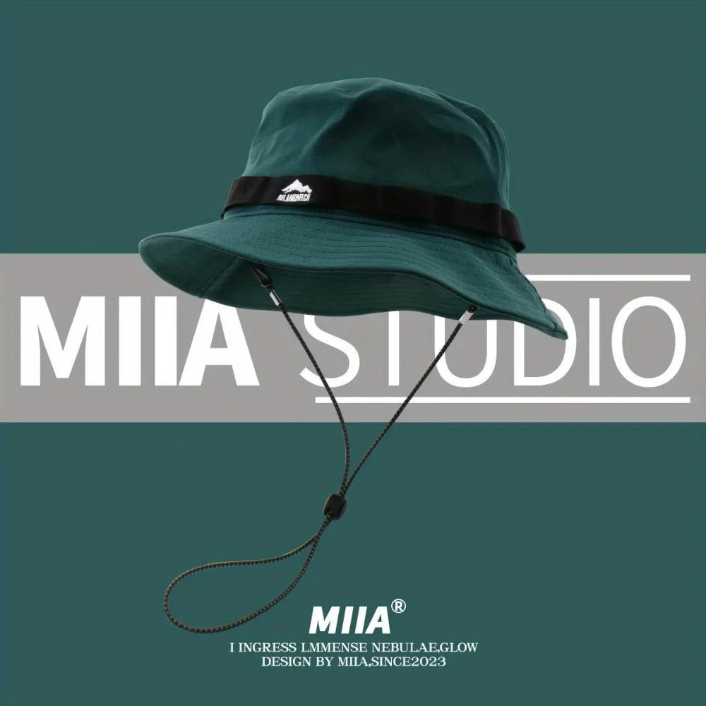 قبعة صياد السمك برباط للرجال - قبعة دلو للشمس قابلة للتنفس، حماية من الشمس للتخييم في الهواء الطلق في الربيع والصيف