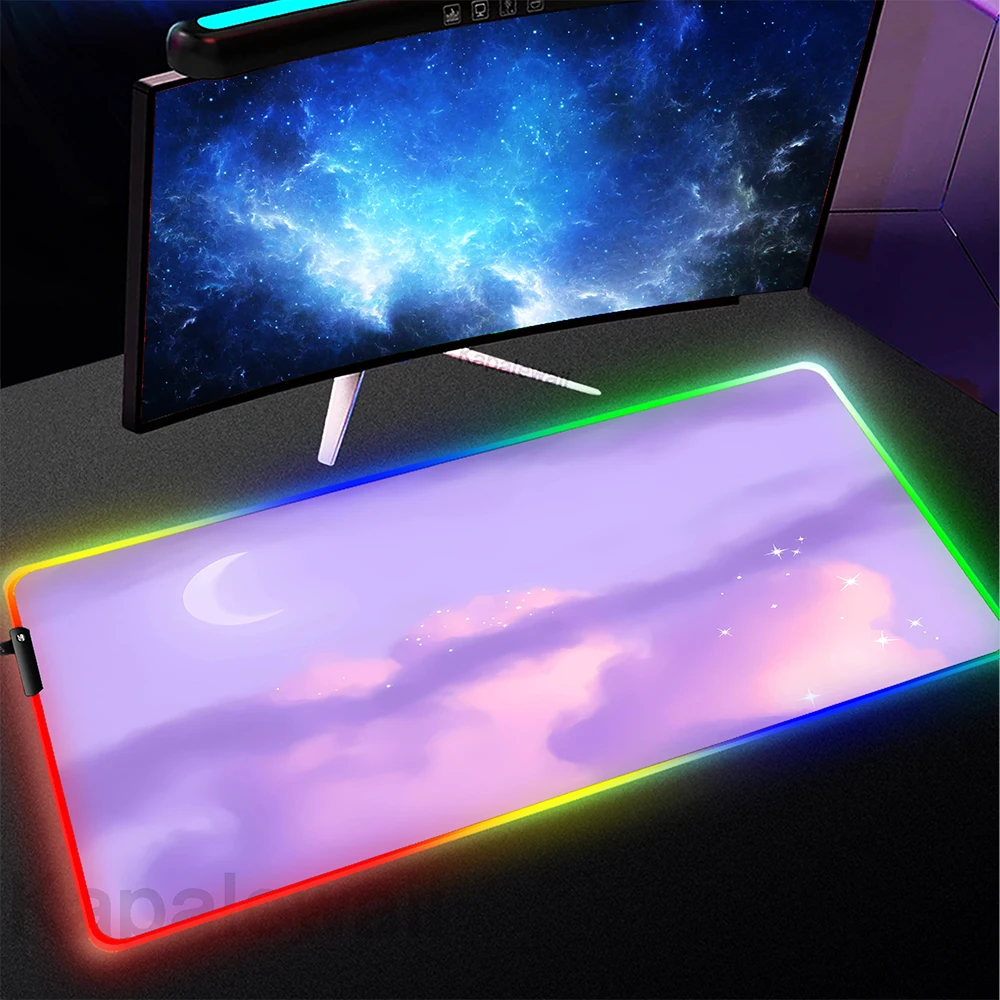 

Art Cloud Gaming Mouse Pad RGB Large Game Mousepad LED Desk Mat Keyboard Pads Backlit Table Mat XXL 90x40cm Gamer Big Mouse Mats