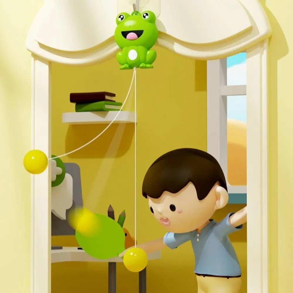 

Hanging Table Tennis Trainer Self-Training Interaction Ping Pong Self Training Cartoon Coordination Frog Sports Toy