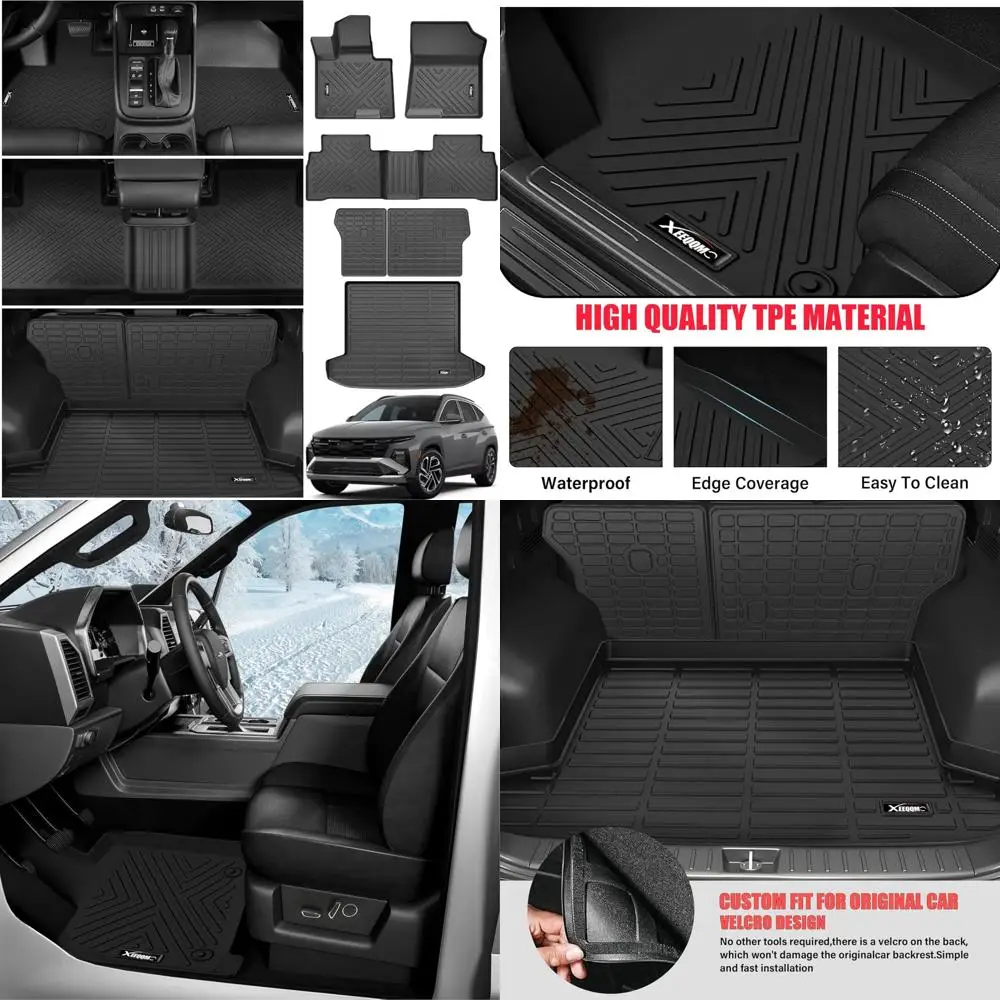 

FREESOO Car Seat Covers Full Set - Faux Leather Universal Automotive Seat Covers Car Seat Cover Protectors Universal Fit for Mos