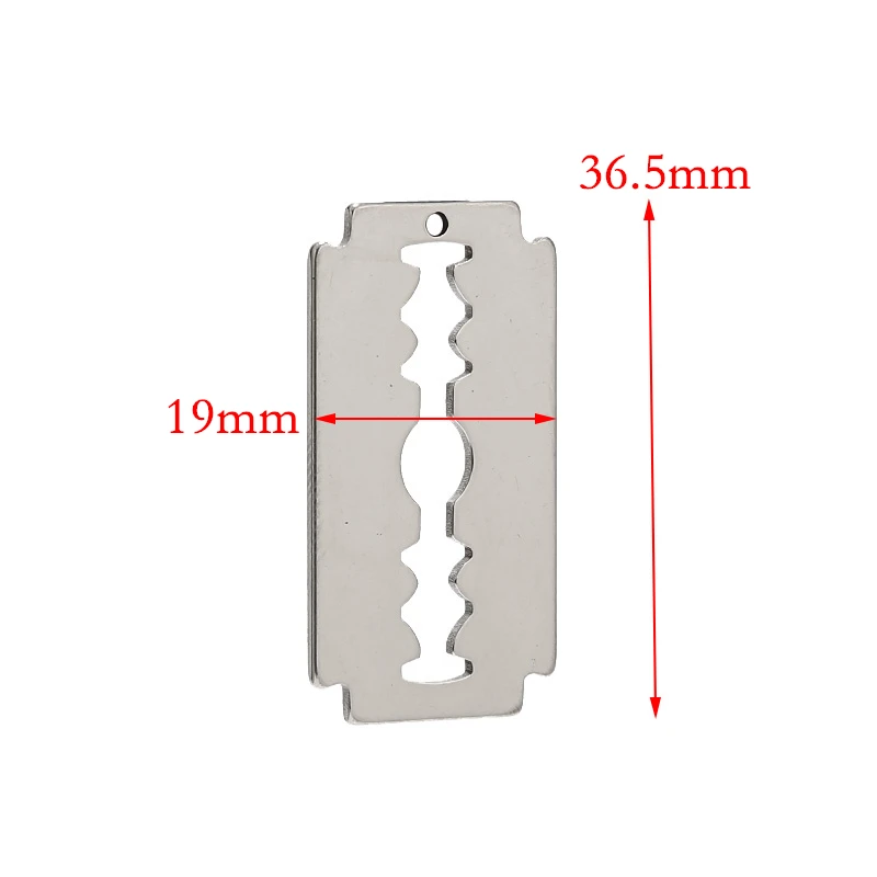 10pcs Fashion Silver Color Stainless Steel Razor Blades Pendants Male Shaver Shape For Men DIY Jewelry Necklaces Making Findings