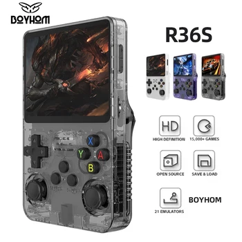 Open Source R36S Retro Handheld Video Game Console Linux System 3.5 inch IPS Screen Portable Pocket Video Game Player 64GB Games