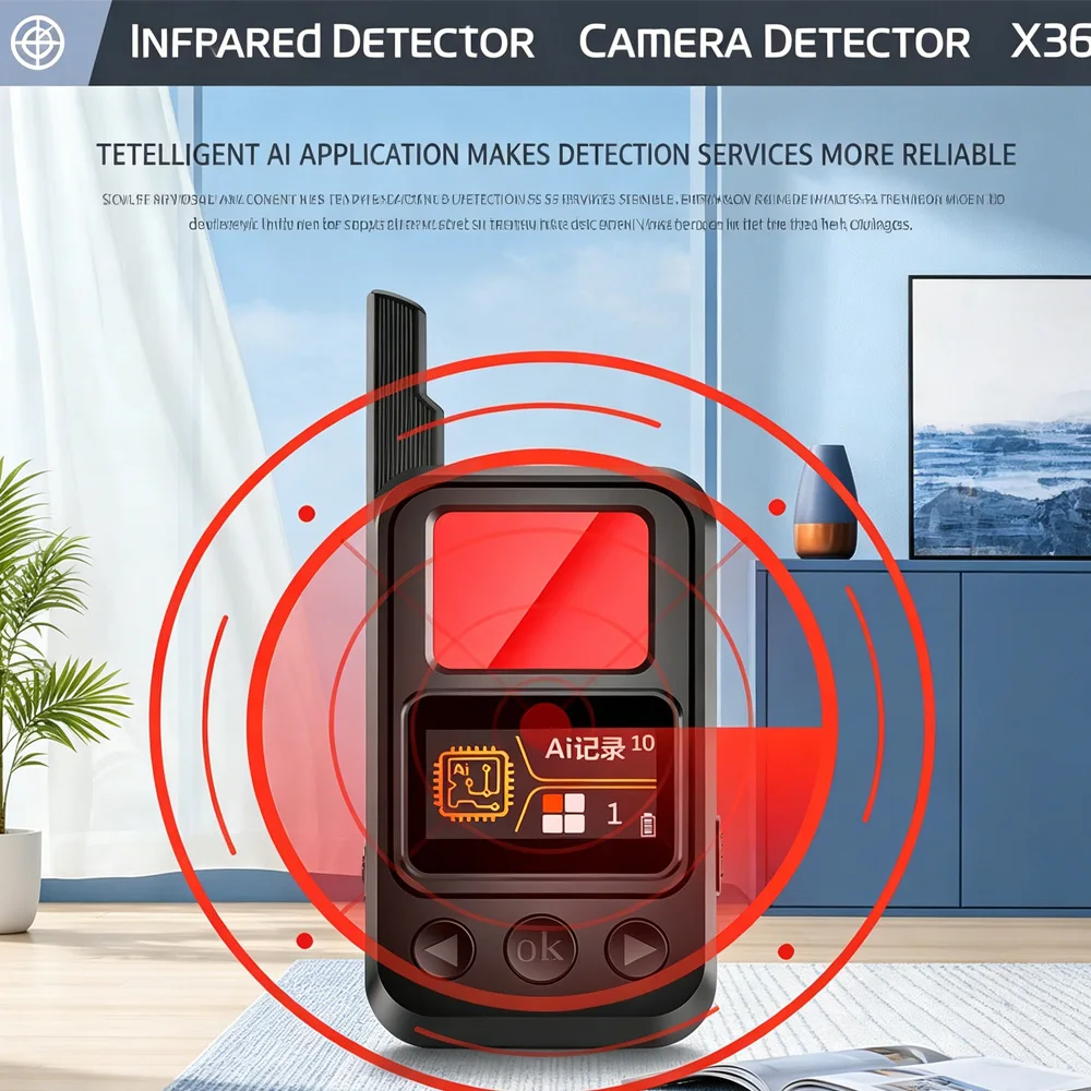 

8-in-1 Hidden Camera Detector RF Signal Scanner IR Lens Magnetic GPS Tracker Finder Anti Spy Device Vibration Alarm Portable