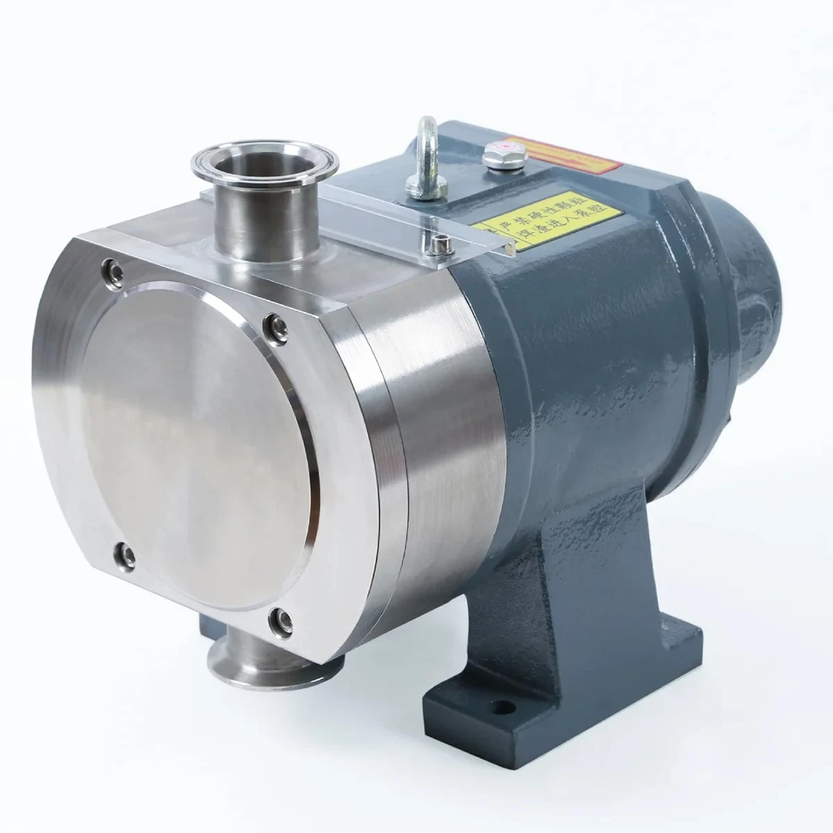 Sanitary Positive Displacement Rotary Lobe Pump With Gear Reducer Motor