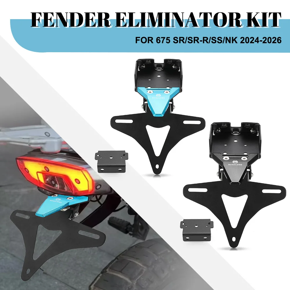 

FOR CFMOTO 675 SR/SR-R/SS/NK 2024-2025-2026 Motorcycle Accessories License Plate Bracket Holder Eliminator Kit Stainless Steel