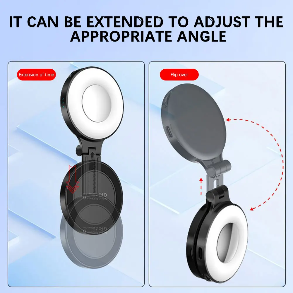 Magnetic Selfie Rings Light Brightness Adjustable Fill Light for Magsafe for iPhone Smartphone Vlogs/Photography