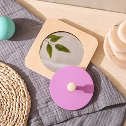 Kids Wooden Mirror Board Montessori Puzzle Busy Board Toys Newborn Hand Eye Coordination Ability Early Educational Sensory Toys