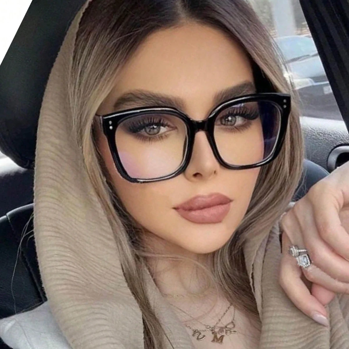 Mode Loch Niet Rahmen Klare Gläser Frauen Platz Anti-blau Brillen Optische Computer Brille Männer