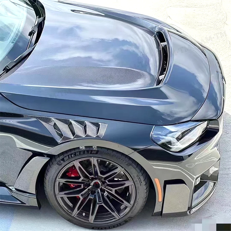 المصد الأمامي للسيارة من ألياف الكربون الجاف غطاء المحرك غطاء فتحة التهوية لسيارات BMW M2 G87 2021 + أجزاء ترقية ملحقات السيارة