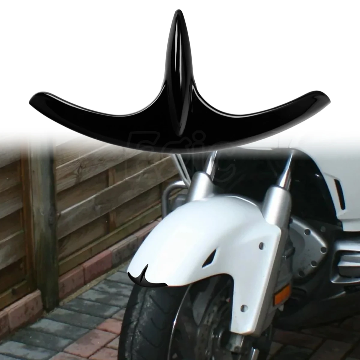 

Gloss Black Front Fender Fairing Accent Tip Trims Fit for Honda Goldwing GW GL1800 2001-2017 F6B 2014-2017 Valkyrie Accessories
