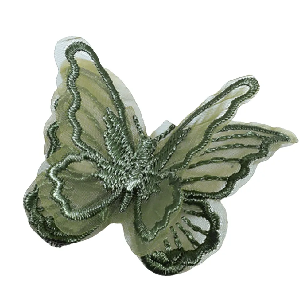 

20pcs 6CM Embroidery Lace Appliques Dreamy 3D Simulation Mesh Patch Double-layer DIY Handmade Chiffon