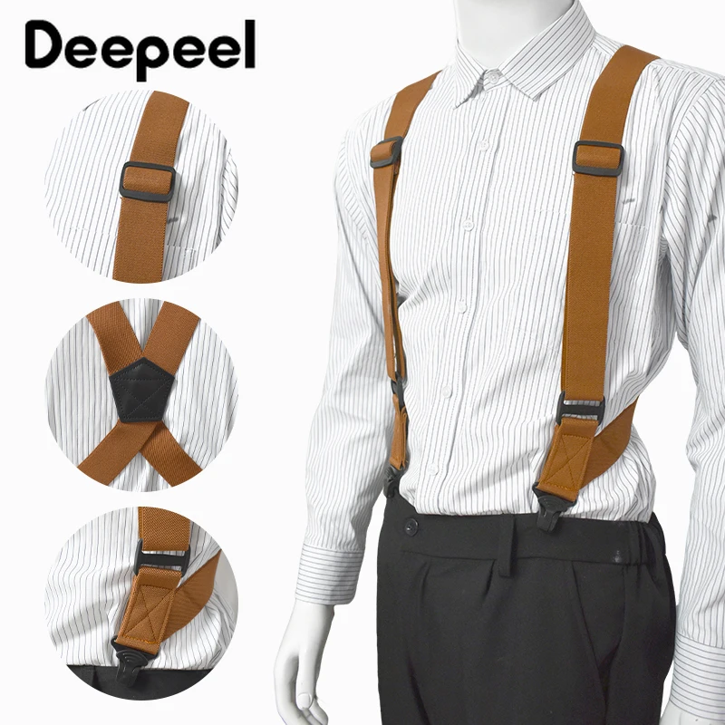 1pc-38-ミリメートル成人男性のサスペンダープラスチック滑り止め-2-クリップ弾性ストラップ男性ブレースサスペンダーパンツシャツ男性ジョックストラップ