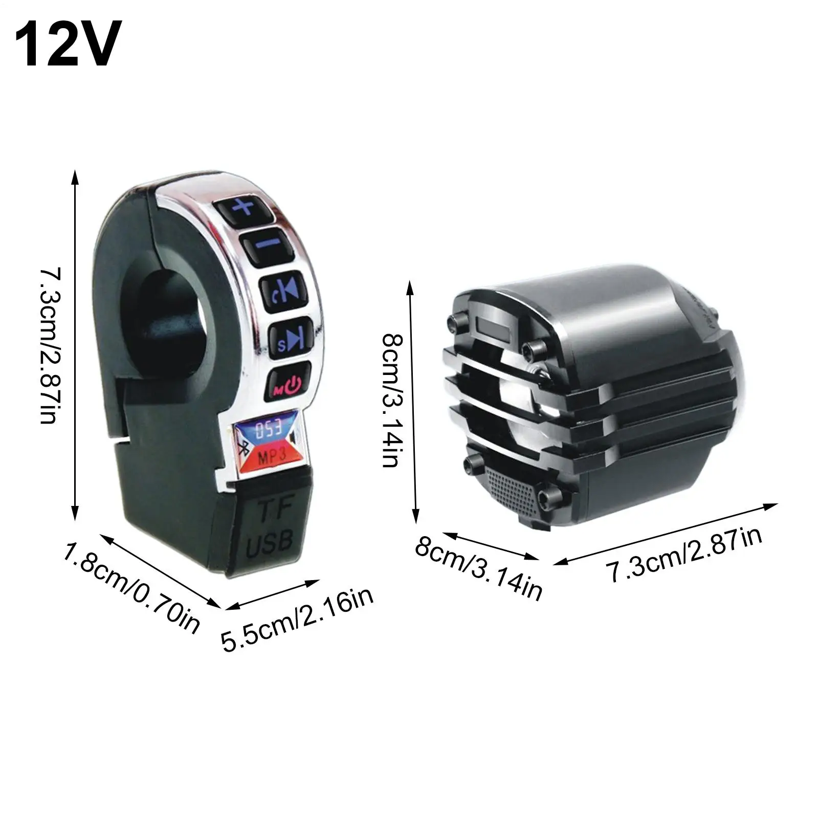 Motorcycle Speaker Wireless Audio with Phone Charging Waterproof Motorcycle Handlebar Speakers for Scooter Bicycle Car Biking
