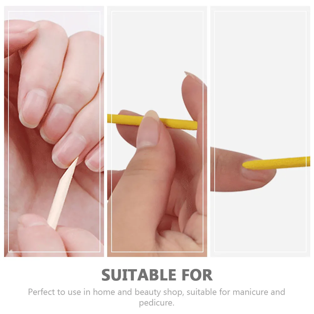 

300pcs Tools Wooden Orange Sticks Friendly Durable Pointed Flat Design Multifunctional Nail Cleaning for Home