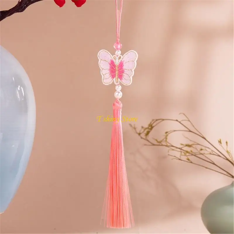 N58F Multipurpose Butterfly Fringe Keychain Accessory with Easy Attach for Versatile Decoration on Bags and