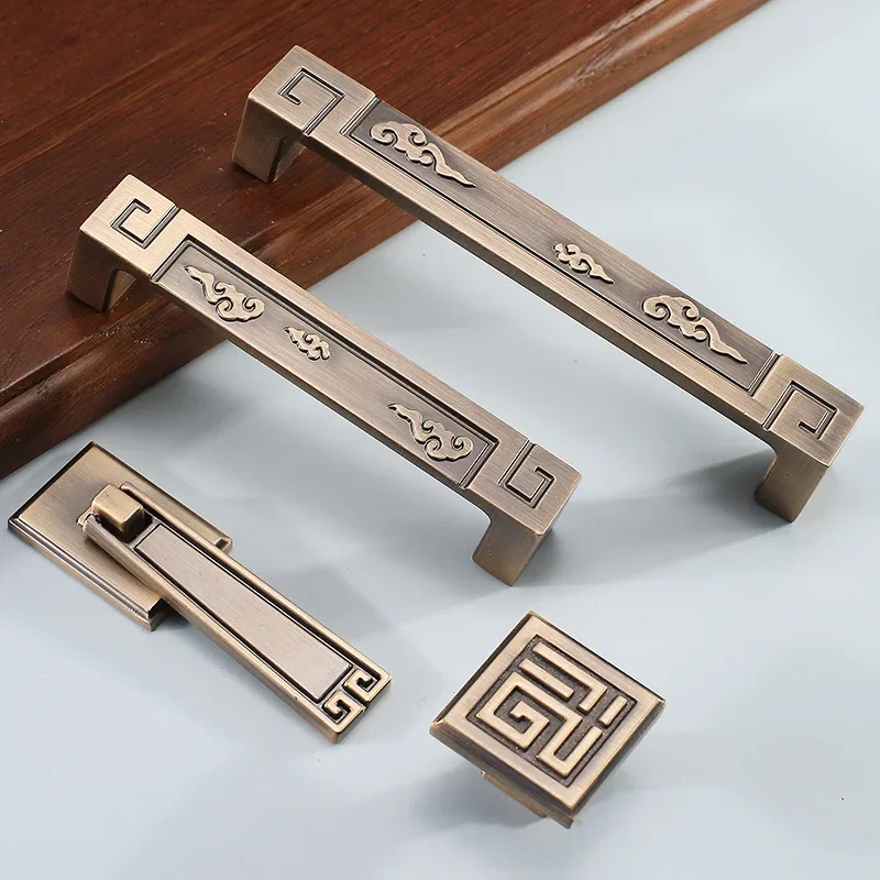 Antique Vintage Kitchen Furniture Cabinets Handles and Knobs Bronze Drawer Pull Zinc Alloy Wardrobe Knobs and Pulls Hardware