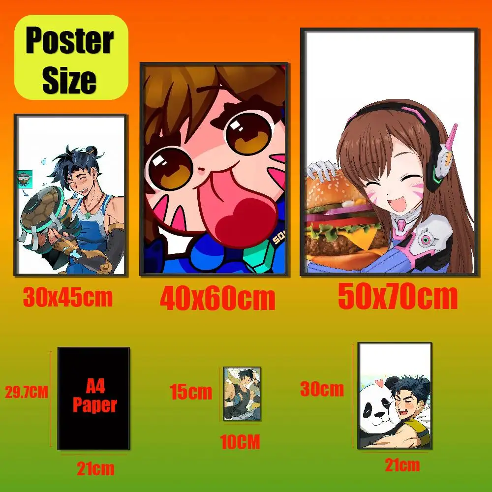 For Jetpack Cat Overwatch Dva Juno Wuyang Poster Sticker Cover Bars Custom Film Self-adhesive Ornament Collectibles Playbill