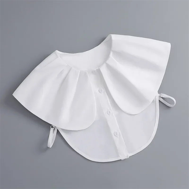 Korean Style Girl Shirt Detachable Collar Chiffon White Round Neck Lapel Fake Collar Decoration Ladies Neck Clothing Accessories