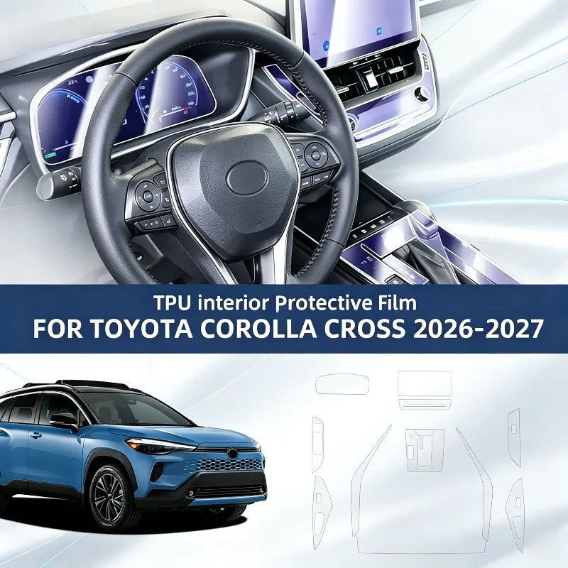 For Toyota Corolla Cross 2026 2027 TPU hift Transparent Sticker Anti-scratch Car Interior Protection Film Dashboard Screen Gear