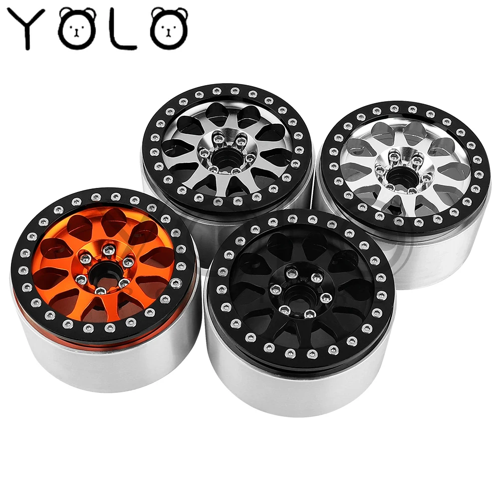 2/4Pcs 2.2 Inch Beadlock Wheel Hub Rim Rims Aluminum Alloy for TRX4 TRX6 Axial SCX10 III  1/10 RC Crawler